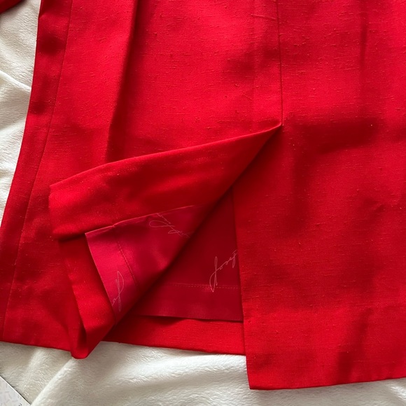Saks Fifth Avenue Joesph Picone red blazer with matching skirt.Size 8 Valentine - Picture 14 of 16